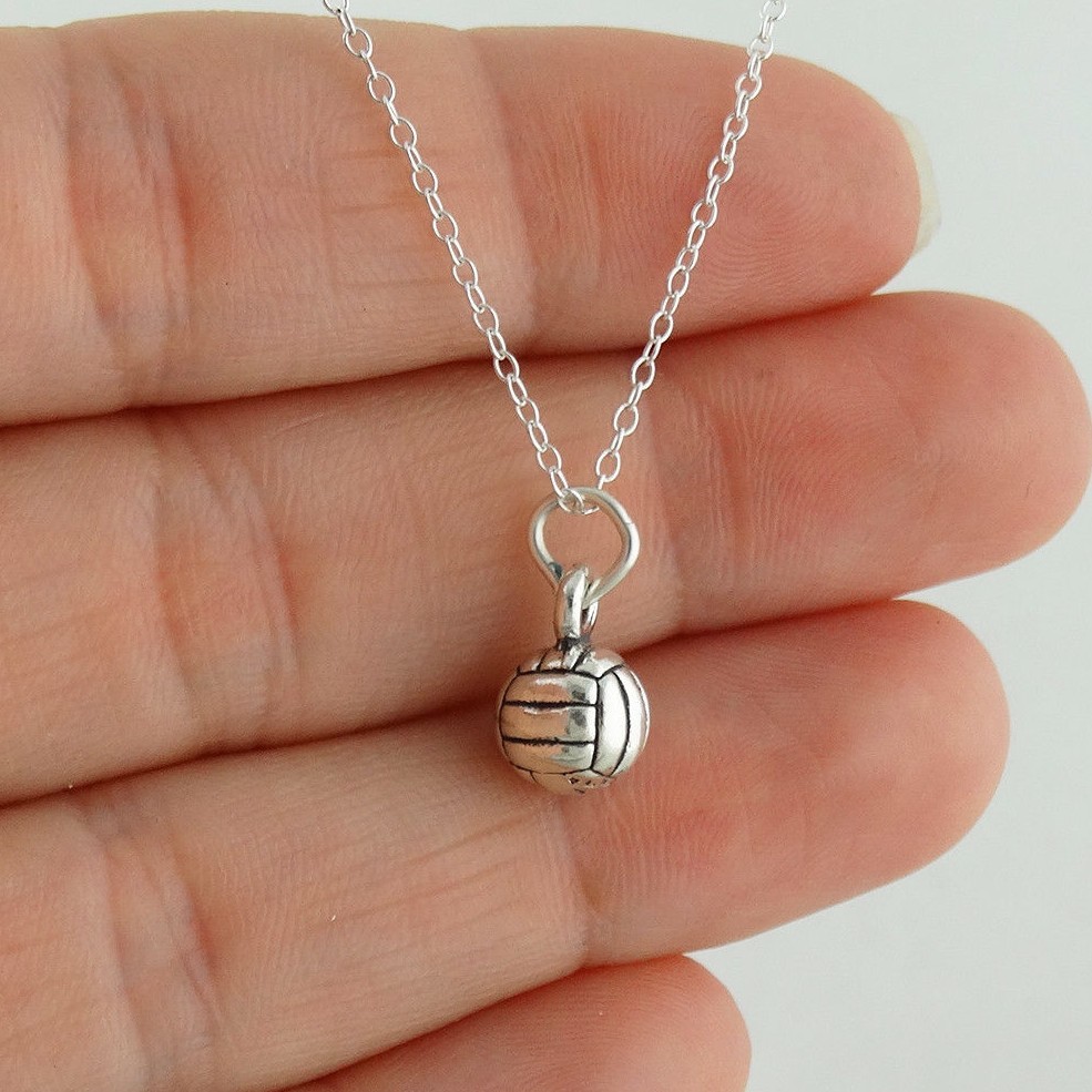 Small Volleyball Charm 3D Sterling Silver Small Volleyball Charm 3D Sterling Silver