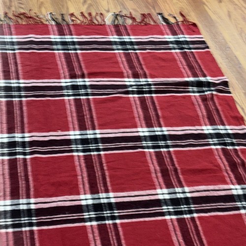 Vicolo Del Cotone Italienisch Rot Kariert Überwurf/Decke 58” X 51” mit 3,5” Fransen - Bild 7 von 8