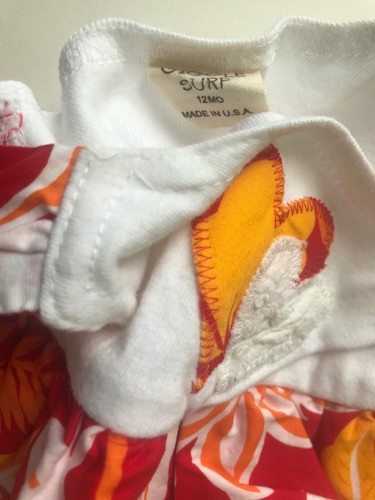 Giggle Surf Orange White One Piece 12 Months - Picture 3 of 3