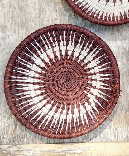 Panier mural en rotin décoration osier boho 3 paniers suspendus ferme tissée 10" - Photo 5 sur 8