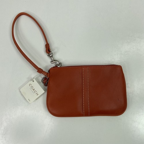 Coach Wallet Burnt Orange Leather Wristlet F42389 - Picture 1 of 8