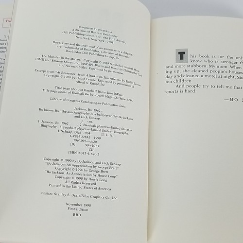 BO KNOWS BO by Bo Jackson Book 1990 1st Edition Autopen Signature HCDJ - Picture 5 of 7