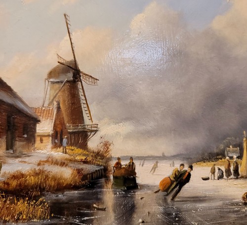Marinus Cornelis Vermeulen -19th century Romantic Dutch Winter landscape - Picture 4 of 9