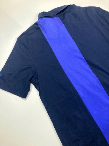POLO UOMO GIANNI VERSACE VINTAGE ANNI '90 BLU FODERATO COTONE NERO FLY ANTERIORE - Foto 11 di 12