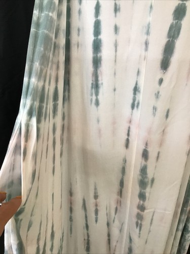 yfb dress Sleeveless White / Teal Tie Dye Rayon V-neck Maxi BackSlit Nwt Size S - Picture 10 of 12