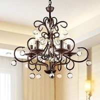 Wrought Iron And Crystal 5-light Chandelier on sale Wrought Iron And Crystal 5-light Chandelier on sale
