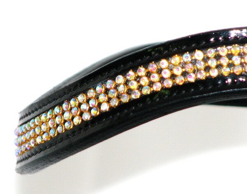 FSS Glisten CRYSTAL GOLD AB Hologramm BLING Messing Kurbel Komfort PATENT Trense Neu - Bild 4 von 4