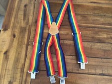 Vintage Rainbow Suspenders Custom Leather Craft No. 110 Made in USA,leathercraft