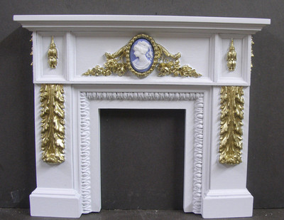 FLORAL MIRROR ~ Dollhouse Mini~ 1:12 scale ~ Fireplace Overmantle ~ Artist