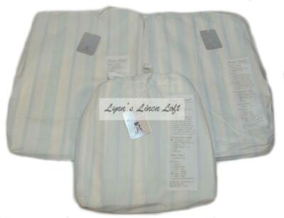 RACHEL ASHWELL COUTURE Westminster Blue White Stripe 4P QUEEN SHEET SET NEW $364