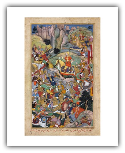 Indian Art : "Mughal Ruler Humayun Defeating Afghans" (c.1590) — Fine Art Print - Picture 5 of 7