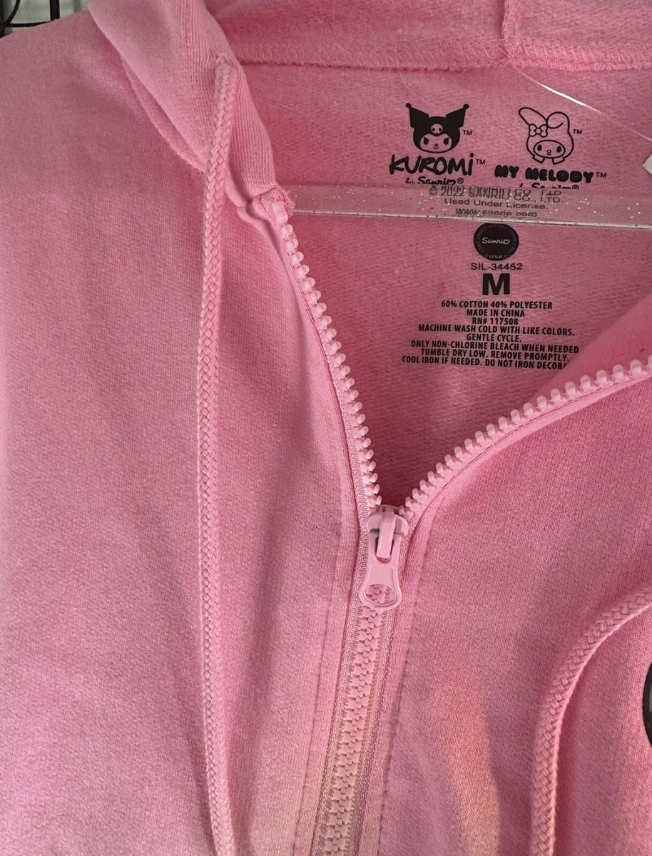 Sanrio My Melody & Kuromi pink zip up hoodie M rare | eBay