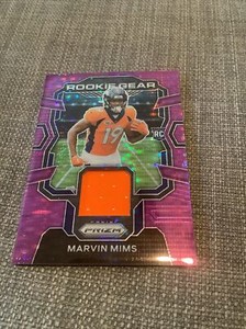 2023 PRIZM FOOTBALL ROOKIE GEAR MARVIN MIMS PURPLE PULSAR PRIZM- BRONCOS