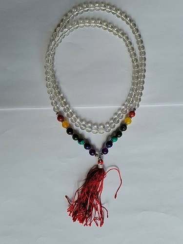 Crystal Quartz 7 Chakra Meditation Mala - Picture 4 of 6