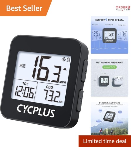 GPS Bike Computer Wireless 2" Display Waterproof Backlight Cycling Odometer