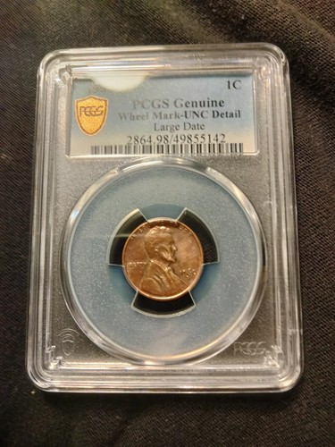 1960 D LD Lincoln Cent Pcgs UNC Details WheelMark Struck ThruDebris Not On Label - Picture 1 of 13