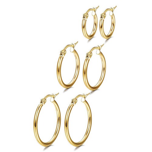 3Pair Silver Small Hoop Earrings for Women Girl Stainless Steel Huggie Cartilage - Picture 7 of 15