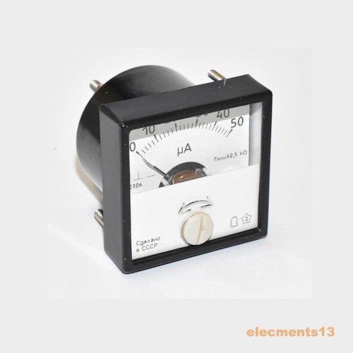 0-50 uA M42306 CLASE DE PRECISIÓN 2,5 AMPERÍMETRO MEDIDOR DE CORRIENTE ANALÓGICO 40X40mm - Imagen 2 de 4