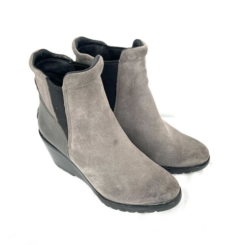 SOREL After Hours Chelsea Impermeable Botines Cuña Gris Cantera Gamuza 7.5 - Imagen 2 de 15