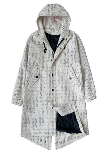 Cappotto uomo nuovo con cappuccio trench autunno lungo giacca sciolta misto lana invernale capospalla - Foto 13 di 13