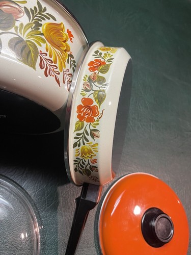 Vintage Wilshire House Dutch Floral Spain Pot & Pan with lids enamel super set!! - Picture 13 of 20