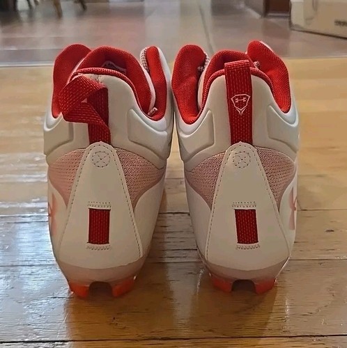 NWOB Lacrosse Cleats Under Armour Command MC Mid Red White Mens's 11.5 #3025639- - Picture 6 of 10