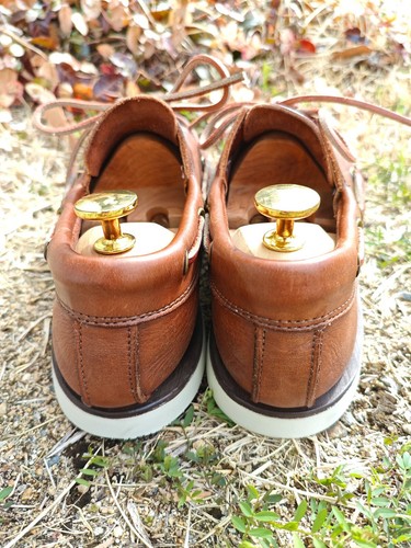 Russell Moccasin Seneca US 7.5 EE Brown with new Vibram Deck soles - Picture 6 of 23