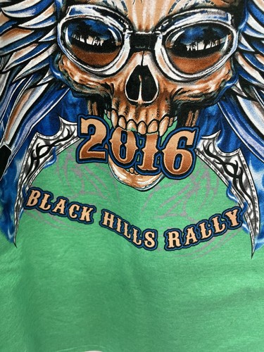 Sturgis 2016 Rally Week 76th Black Hills Grafikdruck Shirt Biker grün L 0824 - Bild 5 von 7