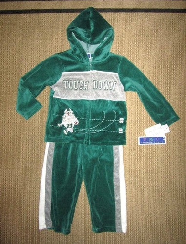 Mayfair Conjunto de 2 Pantalones de Fútbol Cálidos Niños Talla 24 Meses Terciopelo Verde Nuevo con Etiquetas - Imagen 2 de 2
