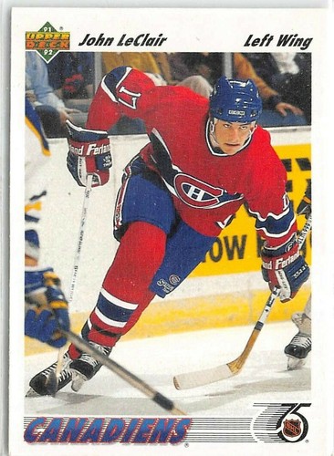 1991-92 Upper Deck #345 John LeClair RC - Picture 1 of 2