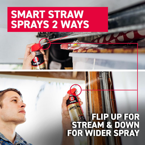 3-IN-ONE Garage Door Lubricant with SMART STRAW SPRAYS 2 WAYS, 11 OZ - Picture 3 of 7