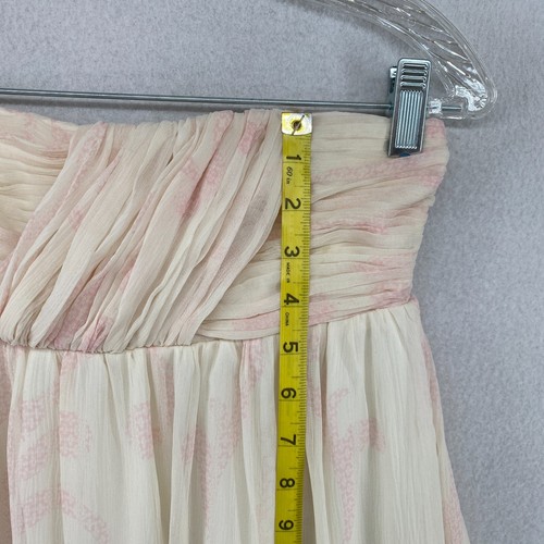 ALICE OLIVIA Dress XS Silk Chiffon Floral Maxi Smock Empire Waist Strapless Pink - Picture 14 of 17