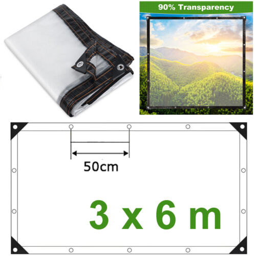 Waterproof Transparent Tarpaulin with Eyelets Protective Tarpaulin Truck Film Clear Garden - Picture 23 of 23