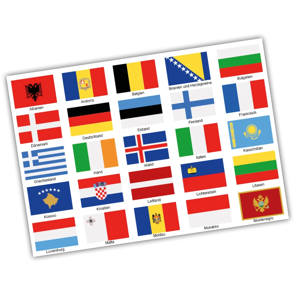 50 Länderfahnen Flaggen Aufkleber Set "Europa" Fahrrad Auto Motorrad R108 - Bild 3 von 4