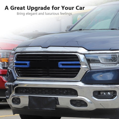 Front Center Grille Grill Inserts Trim Cover Accessoires For Dodge Ram 2018+Blue - Picture 6 of 11