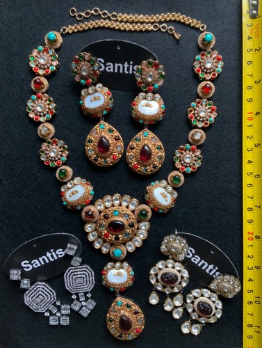 Sabyasachi Inspired Necklace Earrings Indian Bollywood Style Good Quality Heavy - Picture 2 of 3