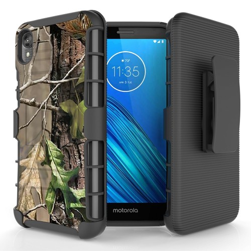 Rugged Shockproof Cover w/Stand Hybrid Case + Holster Clip for Motorola Moto E6 - Picture 27 of 52