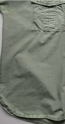 J Crew kurzärmeliges Shirt Klappe Taschen Kragen Pullover Bluse khaki/grün S-0 - Bild 2 von 6