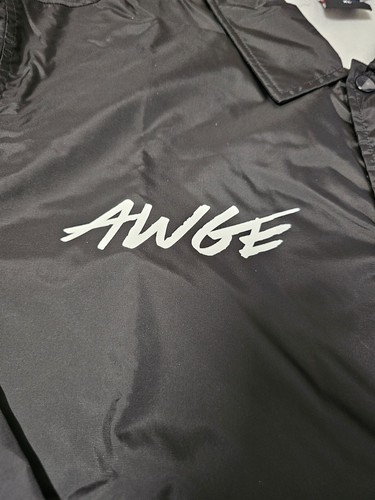 AWGE A$AP Rocky 420 schwarz Satin Coach Jacke Druckknopf XL ASAP MOB Marihuana USA NEU - Bild 4 von 11