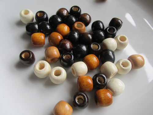 Jewellery Craft 12mm Round Chunky Maple Wood Wooden Mix Brown Cream Black Beads - Picture 8 of 10