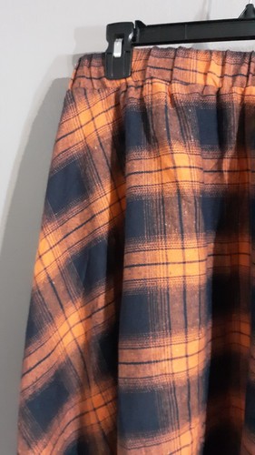 Neu-Damenrock Bloomchic lang lässig kariert orange. schwarz. Gr. 26 - Bild 6 von 9