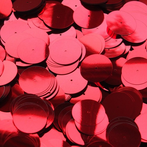 20 mm Pailletten Mittelloch rot metallic. Made in USA - Bild 1 von 2