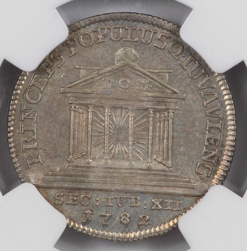 NGC MS62 1782-M Austria Ducat Salzberg Silver Pattern Coin - Picture 3 of 3