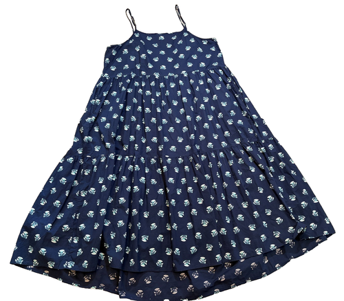 Universal Threads Sommerkleid Stufen Blau Blumen Ärmellos Damen XXL Boho Taschen - Bild 6 von 11