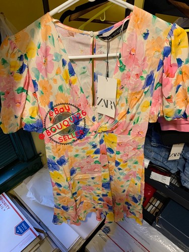 ZARA NEW WOMAN FLORAL PRINTED MINI DRESS RUFFLED HEM XS-XL REF: 0387/085 - Foto 2 di 12
