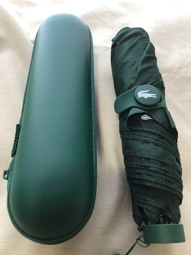 Lacoste Folding Umbrella with Case Novelty Crocodile Pattern Green USED/MINT - Picture 5 of 9