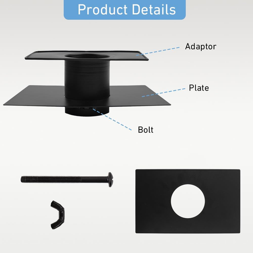 Rain Chain Gutter Adapter, Metal Rain Chain Adapter with Bolt Black Powder Coate - Picture 3 of 12