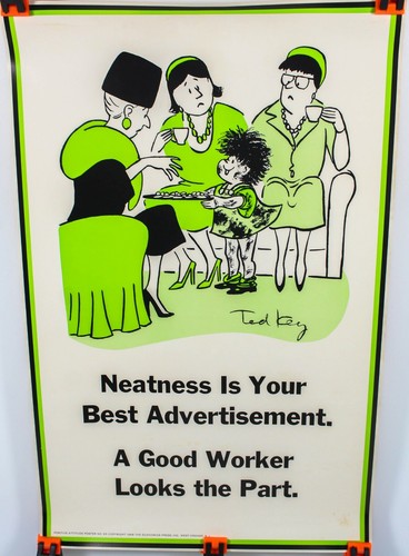 Vintage Positive Attitude Poster No 65 1968 Ted Key A Good Worker Looks The Part - Foto 1 di 7