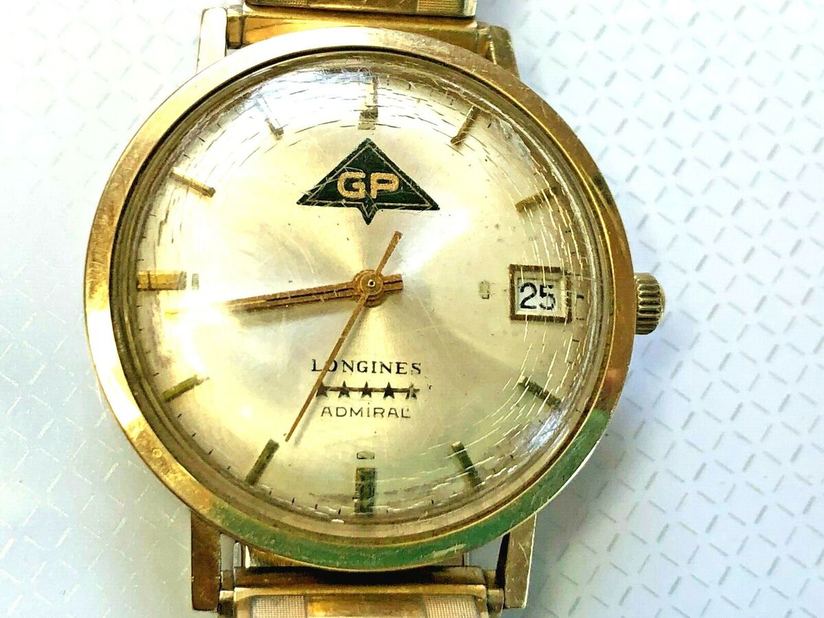 Longines Admiral Automatic 5 Stars Mens Watch,14K Gold Bezel