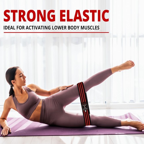 MaxStrength Hip Circle Glute Elasticated Resistance Band Booty Exercise Strength - Picture 8 of 17